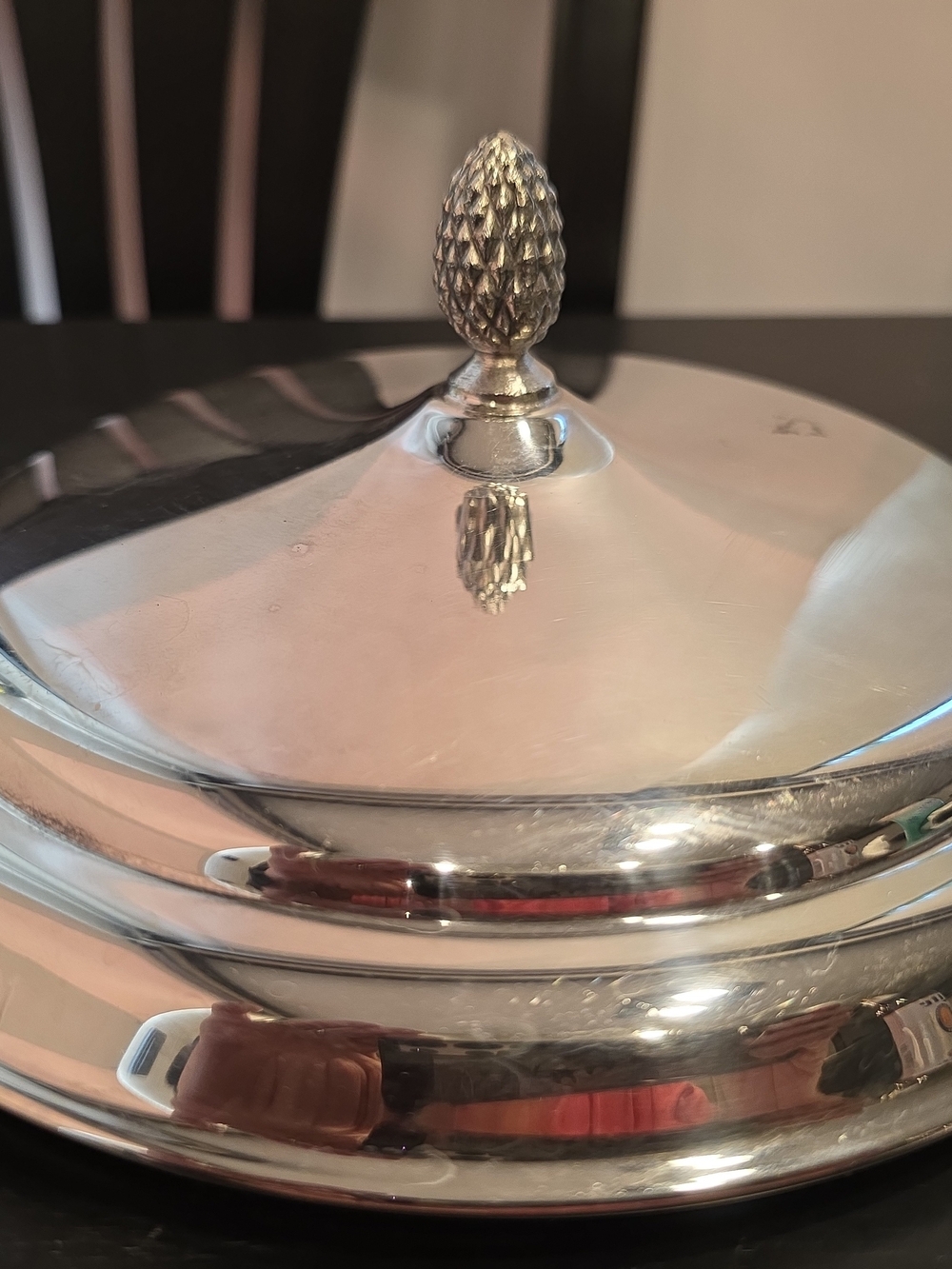 Vintage Silver Plated Replacement Lid. Sheffield Silver Co. Sm Crack On Lid